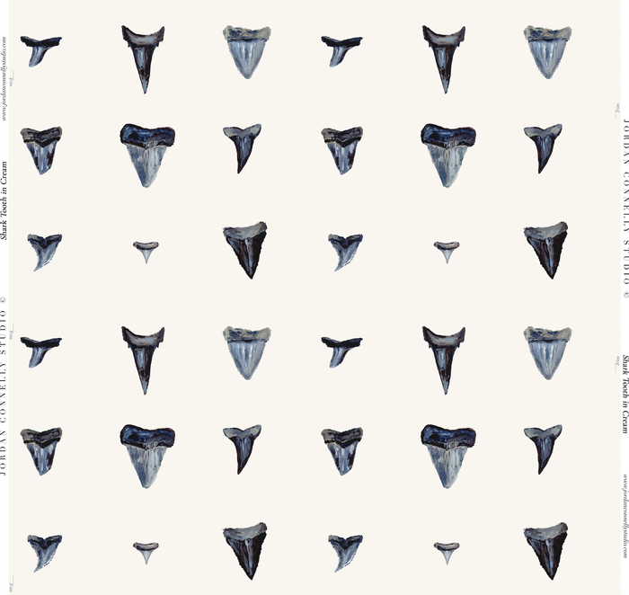 Shark Tooth in Cream Wallpaper