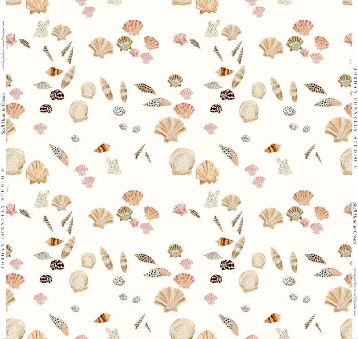 Shell Hunt in Sand- Fabric