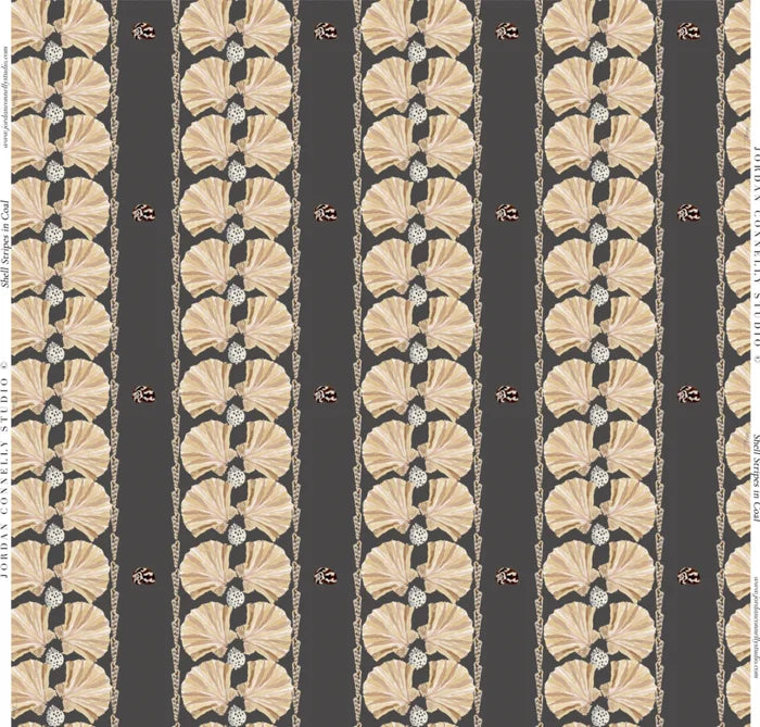 Shell Stripe in Coal- Fabric
