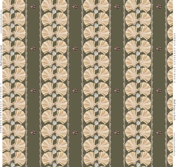 Shell Stripe in Earth- Fabric