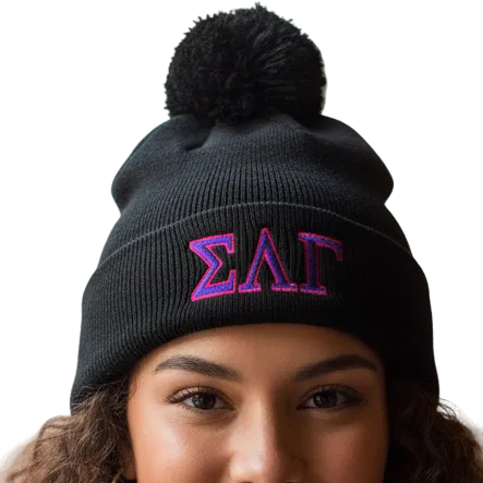 Sigma Lambda Gamma Pom Pom Beanie