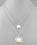 Silver Double Layered Pendant Necklace