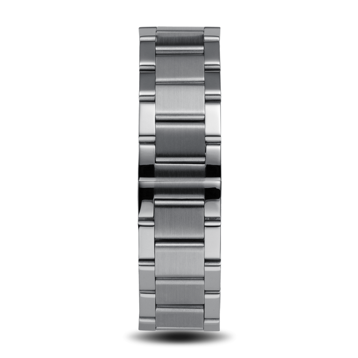 Silver Link Butterfly Band - Prague Deluxe showcasing a polished and brushed stainless steel men's bracelet with bold, luxury design details from Ralph Christian.