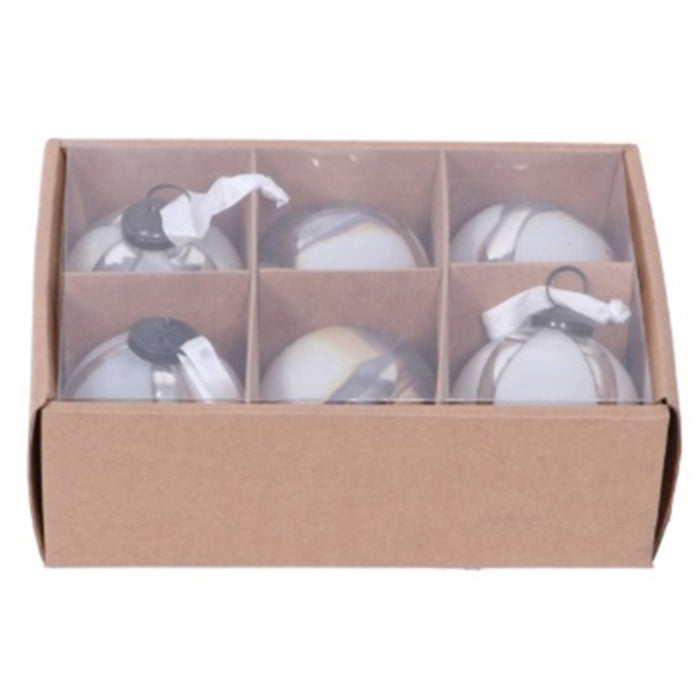 Silver Ombre Set Of 6 Baubles