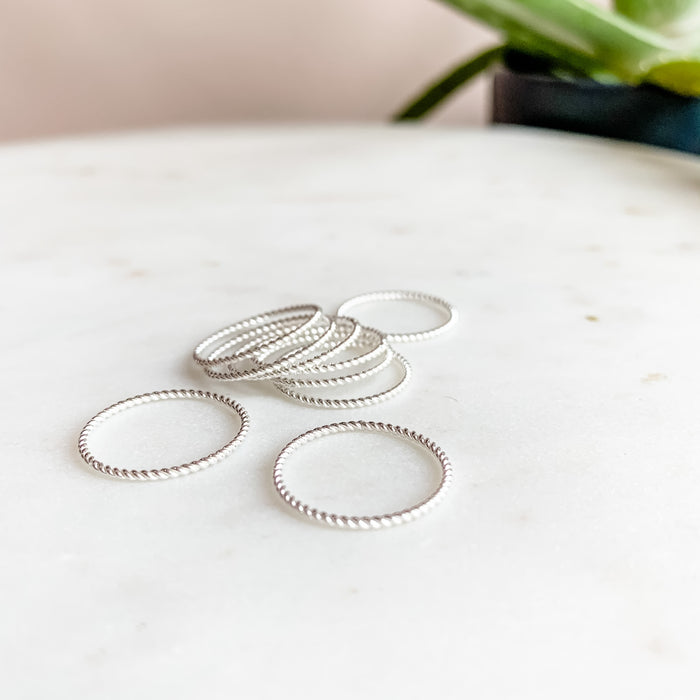 Silver Twist Stacking Ring