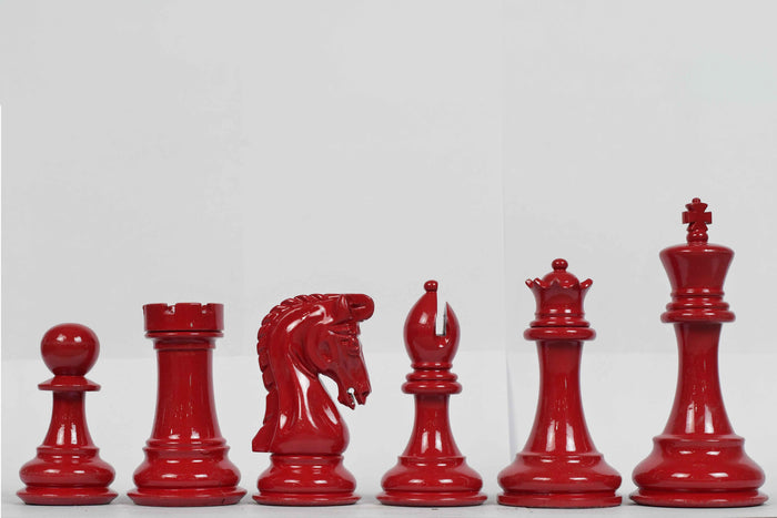 Slightly Imperfect Series Chess Pieces in Black Painted & Red Painted Wood - 3.8" King