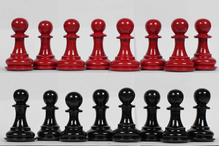 Slightly Imperfect Series Chess Pieces in Black Painted & Red Painted Wood - 3.8" King