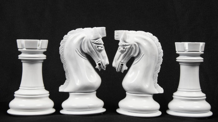 Slightly Imperfect The Staunton Series Chess Pieces in Painted Wood & Painted Boxwood - 4.5" King