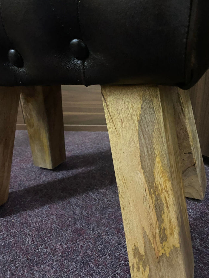 Small Button Detailed Pommel Horse Stool