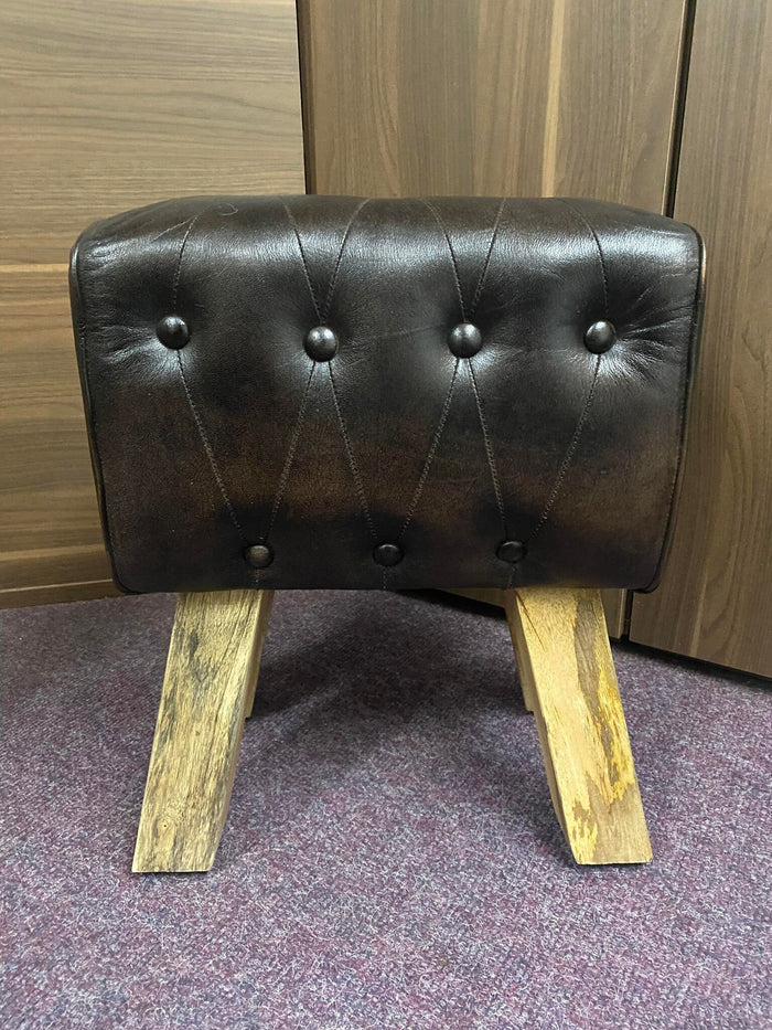 Small Button Detailed Pommel Horse Stool