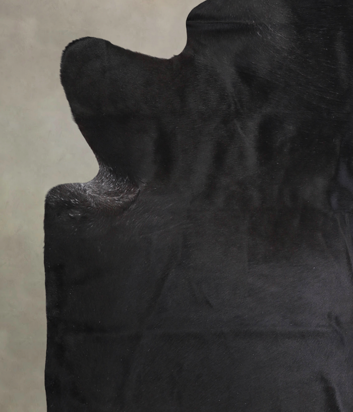 Solid Black Cowhide Rug #A24898