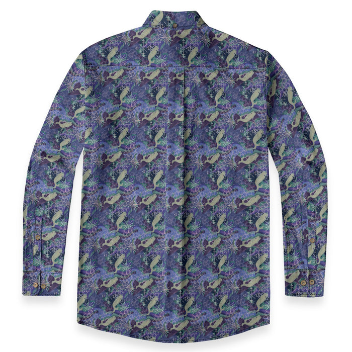 Space Whales & Snowflakes Cotton Dress Shirt
