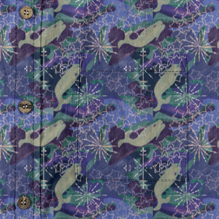 Space Whales & Snowflakes Cotton Dress Shirt