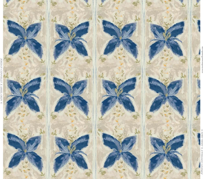 Spanish Floral Tile in Sand Wallpaper