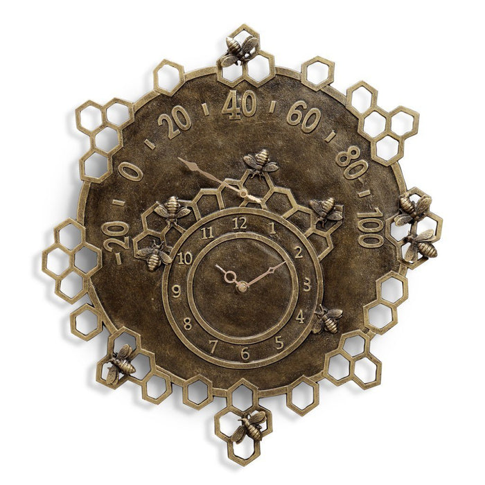 SPI Garden Busy Bees Clock & Thermometer Wall Art SPI
