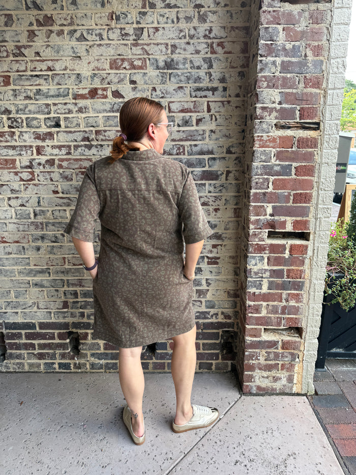 Subtle Safari Animal Print Mini Dress - Curvy
