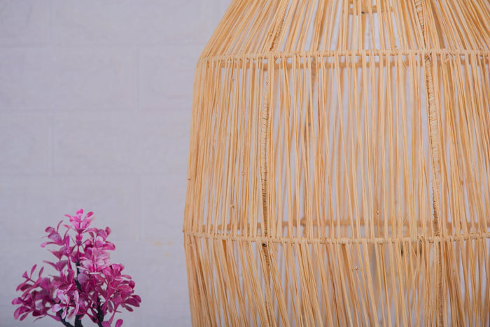 Suspension cloche en raphia Abat-jour H60 cm - Africancreates
