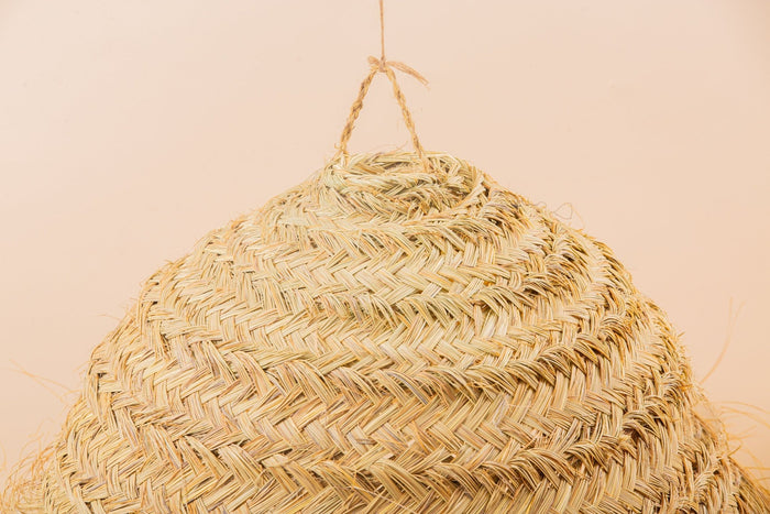 Suspension en forme de parapluie en paille de doum tressée en fibres naturelles - Africancreates