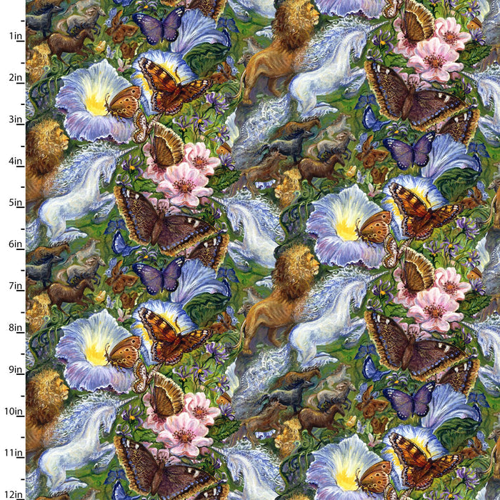 Table Runners & Placemats - World of Wonder Green Floral Cotton
