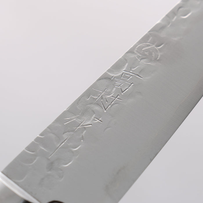 Takamura Knives Chromax Steel Hammered Petty-Utility 130mm Brown Pakkawood Handle - Seisuke Knife