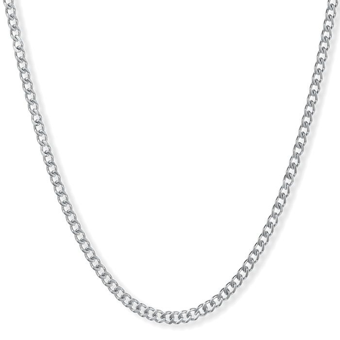 The Compass Essentials Bundle - Silver featuring a sleek silver chain necklace with a polished finish, designed as bold men's jewelry for a confident, statement look.