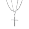 The Cross Essentials Bundle - Silver features a polished silver cross pendant on a matching chain, designed as bold men's jewelry with a sleek and modern aesthetic.