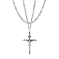 The Crucifix Essentials Bundle - Silver featuring a polished silver crucifix pendant on a matching silver chain, designed as a bold men's jewelry statement piece.