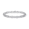 The Iced Versailles Bracelet featuring a bold men's design with rectangular and round cubic zirconia stones set in a polished silver-tone metal for a standout luxury jewelry piece.