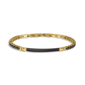 The Midnight Luxe Bracelet for men featuring a bold design with a gold-tone chain and a textured black centerpiece, embodying statement luxury jewelry by Ralph Christian.