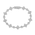 The Orion Iced Bracelet features a bold design with multiple ice-set links forming a star pattern, crafted in high-quality silver-tone metal for men's luxury jewelry.