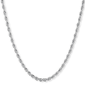 The Silver Rope Necklace - Essentials Collection featuring a sleek, polished silver twisted rope design crafted for men's luxury jewelry, bold by design.