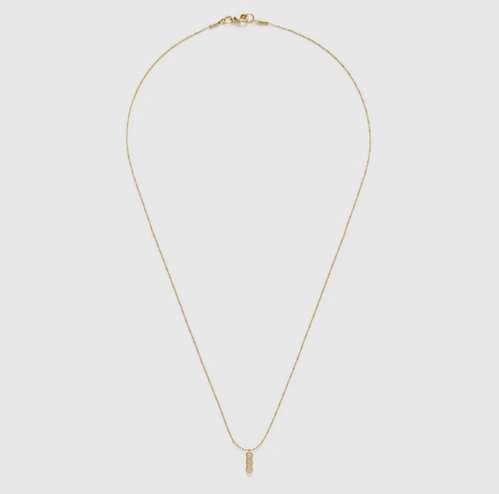 Three Crystal Pendant Necklace
