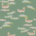 Tight Lines in Green Wallpaper