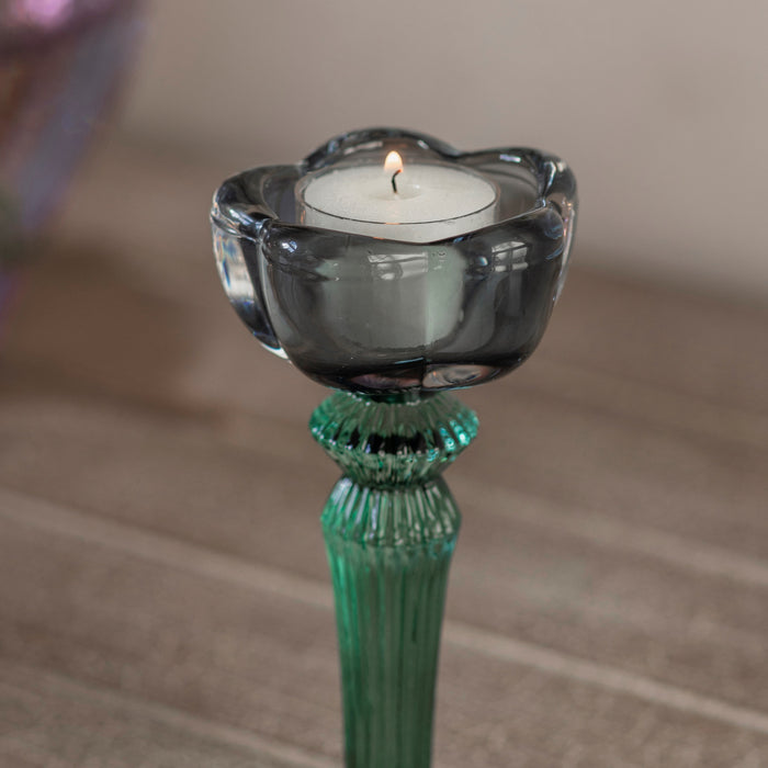 Twyford Smoke Petal Candlestick