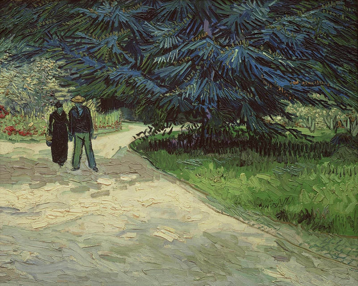 Van Gogh "Couple in the Park" (1888) Glossy Poster (4 Sizes Available)