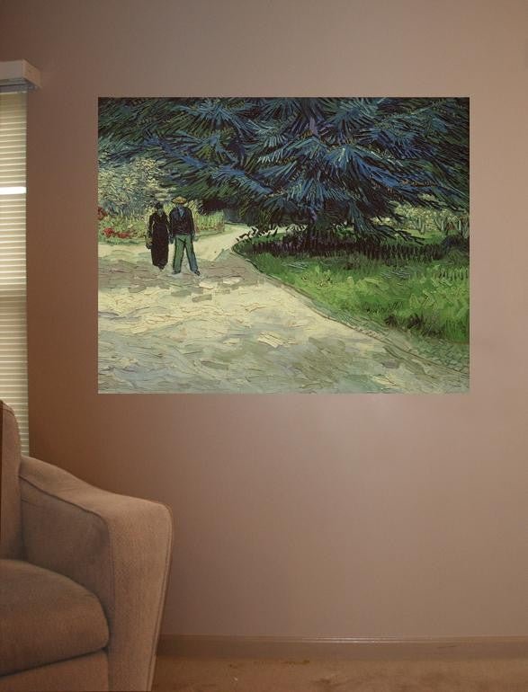 Van Gogh "Couple in the Park" (1888) Glossy Poster (4 Sizes Available)