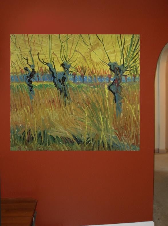 Van Gogh "Pollarded Willows and Setting Sun" (1888) Wall Decal (3 Sizes Available)