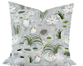 Waterlilies in Blue Custom Pillow