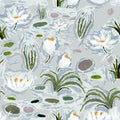 Waterlilies in Blue Wallpaper