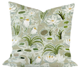 Waterlilies in Green Custom Pillow