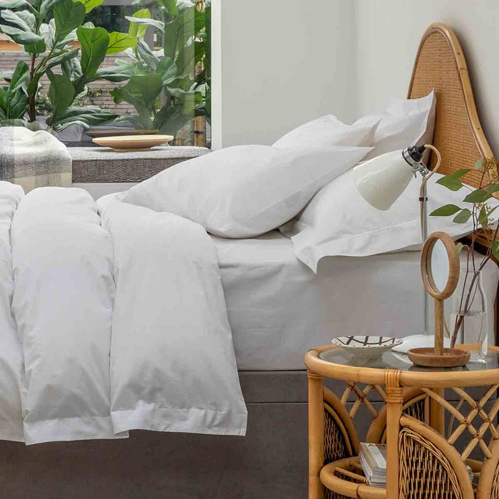 White 200 Thread Count Organic Cotton Duvet Cover close-up detail 2 | Soak and Sleep