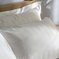 White 400 Thread Count Cotton Dobby Stripe Pillowcases close-up detail 1 | Soak and Sleep