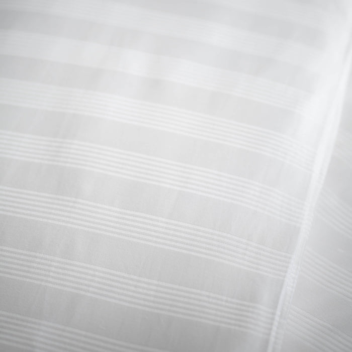 White 400 Thread Count Cotton Dobby Stripe Pillowcases close-up detail 2 | Soak and Sleep