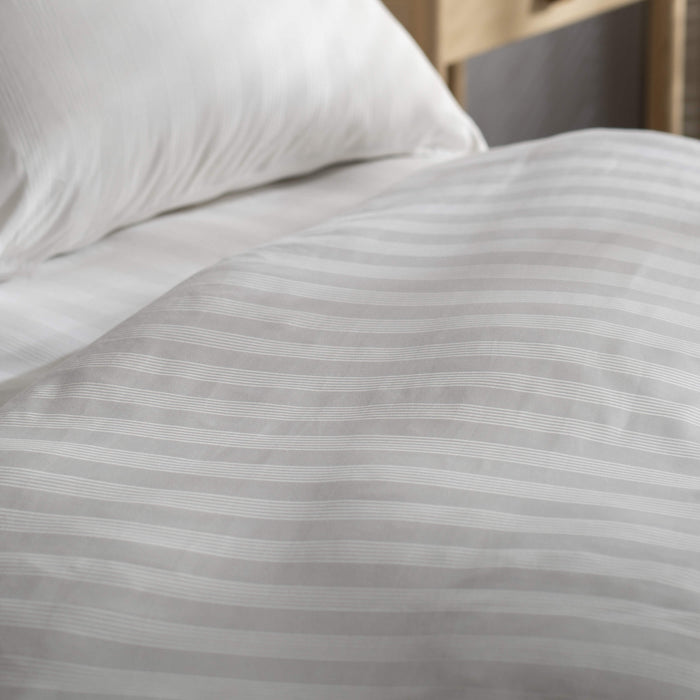White 400 Thread Count Cotton Dobby Stripe Pillowcases close-up detail 3 | Soak and Sleep