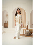 White Boat Neck Top Set