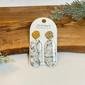 White + Gray Marble London Clay Earrings