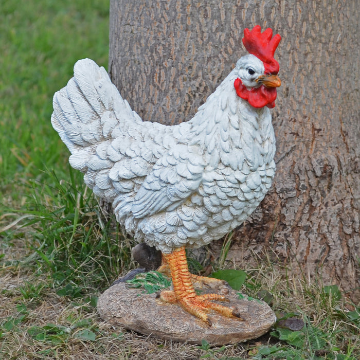 White-large-cockerel-outdoor-ornament