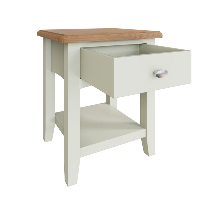 White & Oak Lamp Table/Bedside