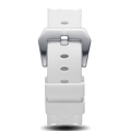 White Silicone Strap With Silver Buckle designed for men, featuring a smooth white silicone material and a polished silver buckle, reflecting Ralph Christian’s bold by design luxury aesthetic.