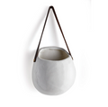 White Wall Pocket w/Leather Strap - 2 sizes